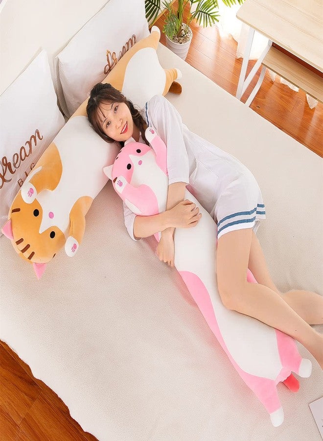 Rexinc Long Pink Cat Plush Pillow Toy Sleeping Pillow Cute Cartoon Cat Stuffed Animals Soft Long Body Pillow Gift for Kids(19.68in) - Image 5